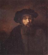 REMBRANDT Harmenszoon van Rijn A Bearded Man in a Cap oil painting on canvas